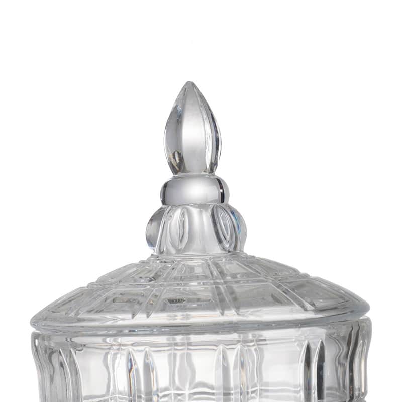 A&B Home Clear and Polished Silver 21-inch Grid Pattern Lidded Drink Dispenser