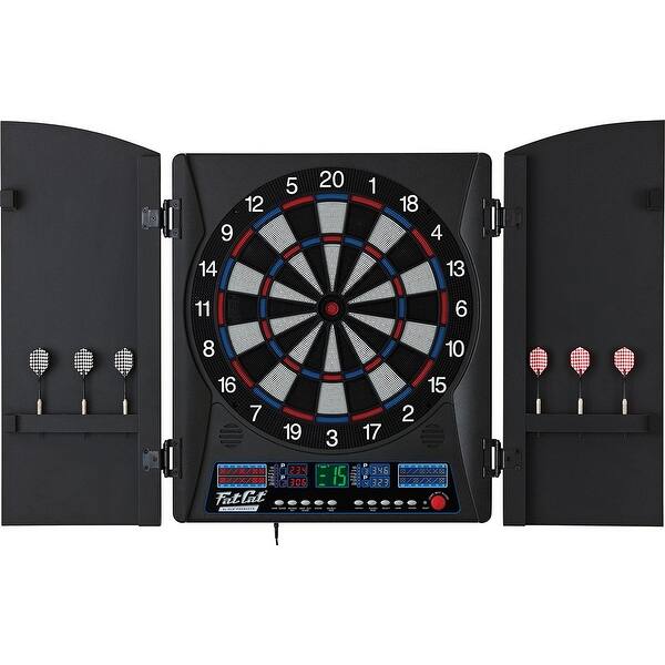 Shop Fat Cat Electronx Soft Tip Electronic Dartboard With All In One Cabinet Overstock 17402826