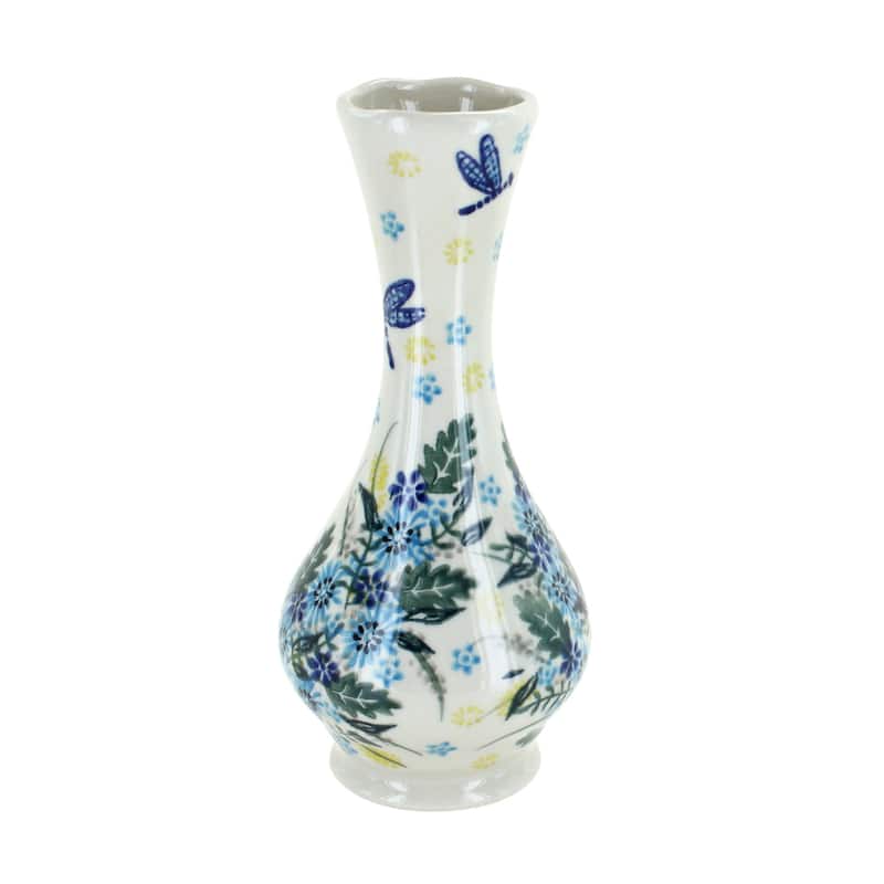 Blue Rose Polish Pottery 145 Vena Small Bud Vase