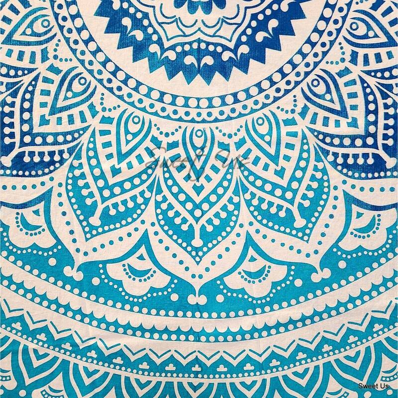 Cotton Spectacular Tie Dye Floral Tablecloth Round - 69-in Round