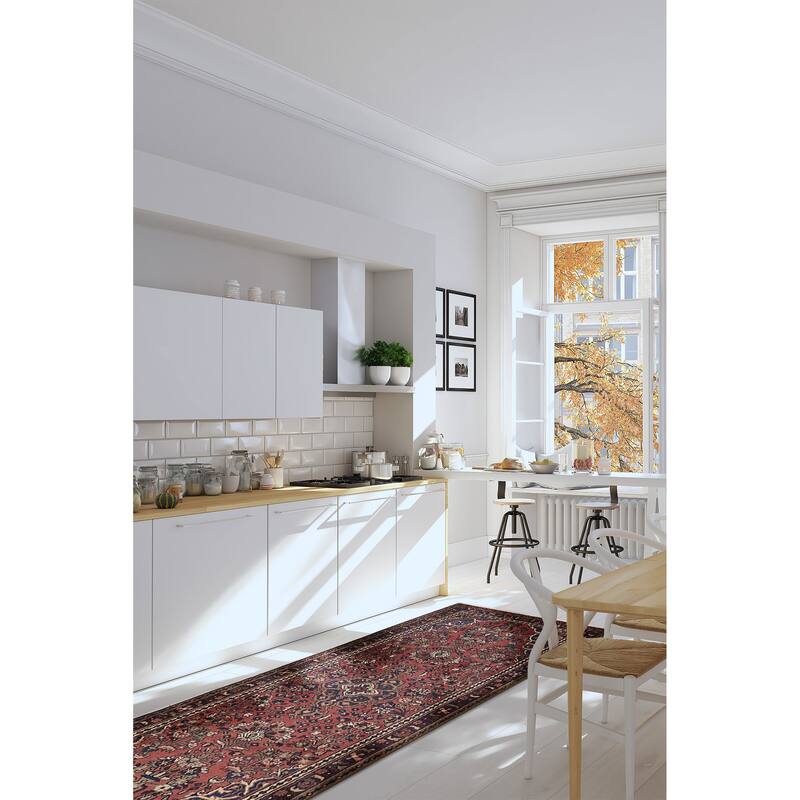 ECARPETGALLERY Hand-knotted Andelz Red Wool Rug - 3'6 x 10'4