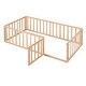 preview thumbnail 24 of 35, Minimal Design Twin Size Floor Bed with Safety Fence & Privacy Door