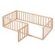 preview thumbnail 14 of 34, Twin Floor Bed Frame, Fun Fence Design with Openable Door, No Slats