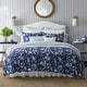 preview thumbnail 2 of 9, Laura Ashley Cotton Branch Toile Blue Cotton Comforter Bonus Set