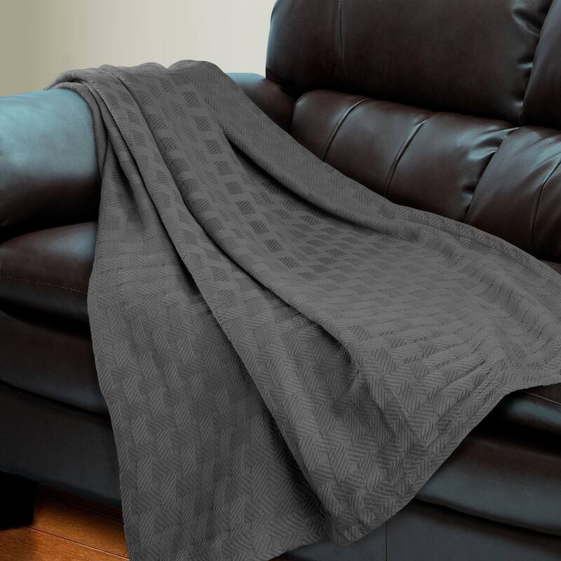 Superior Basketweave All-Season Bedding Cotton Blanket