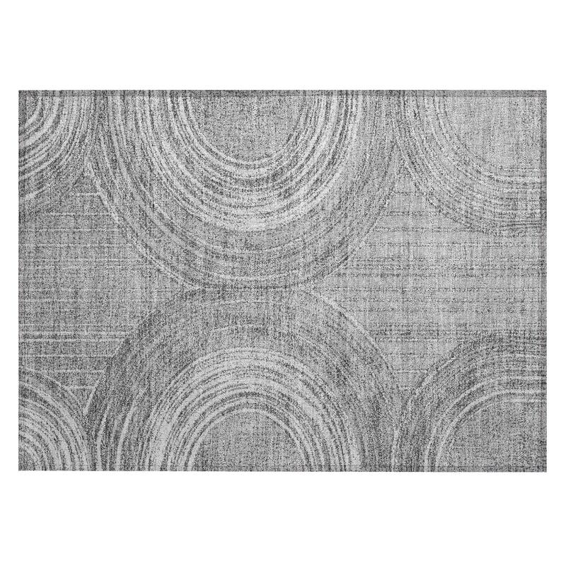 Machine Washable Indoor/ Outdoor Modern Trax Chantille Rug
