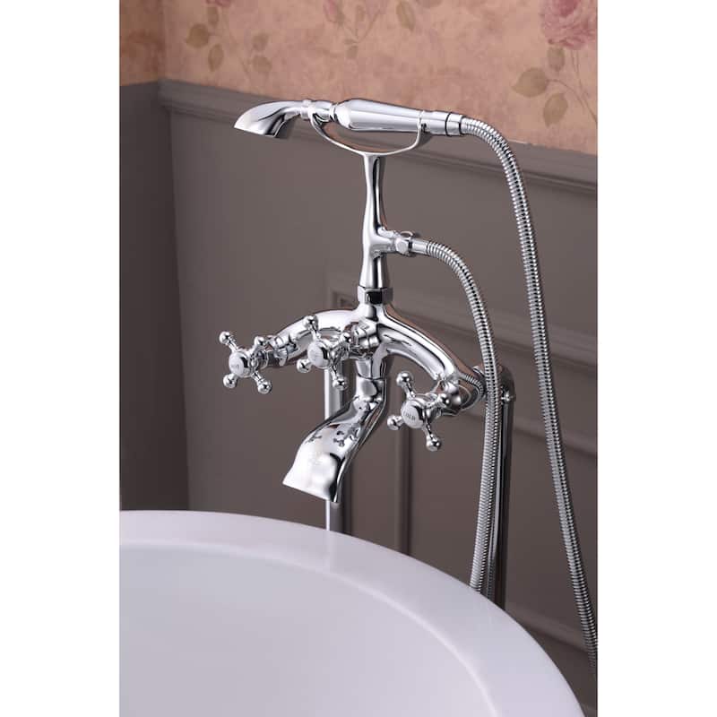 Tugela 3-Handle Clawfoot Tub Faucet with Hand Shower in Chrome