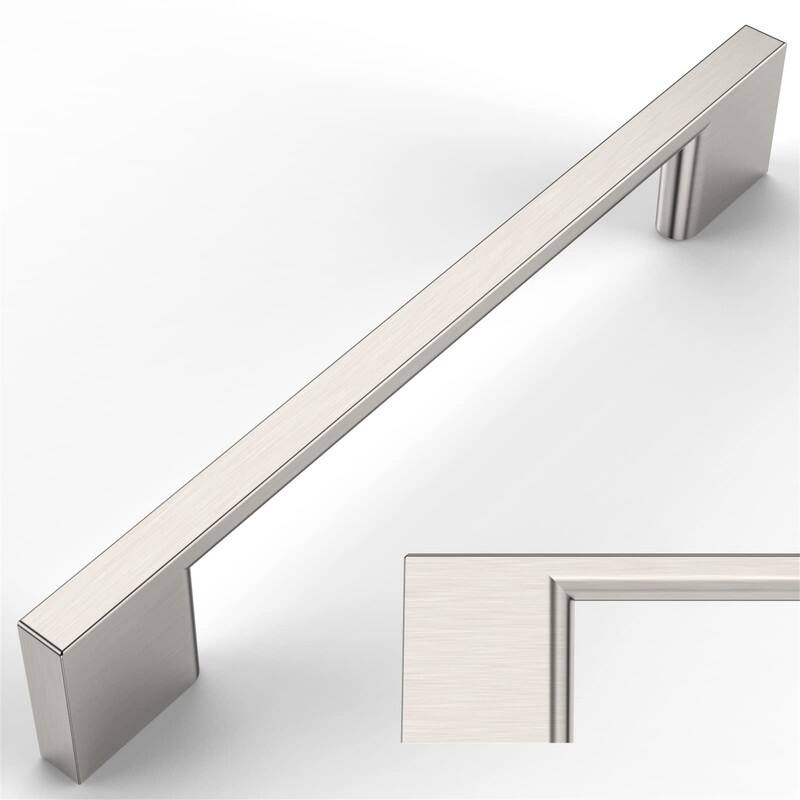 5 Pack Drawer Pulls - 6.4"L x 0.4"W - Brushed Satin Nickel