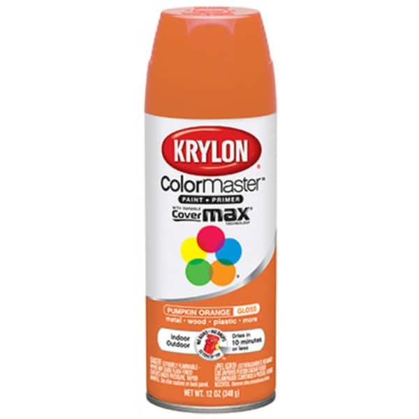 Krylon K05241102 ColorMaster Spray Enamel Paint & Primer, 12 Oz, Pumpkin Orange Bed Bath