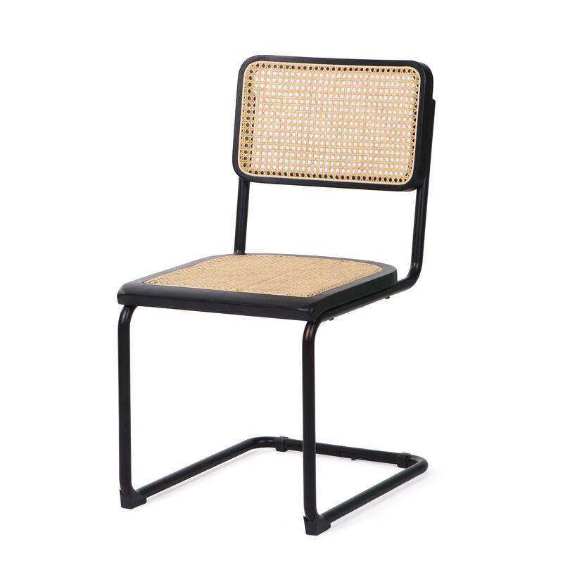 Arwan Black Cane Dining Side Chair, Set of 2 - 18" x 21" x 33"