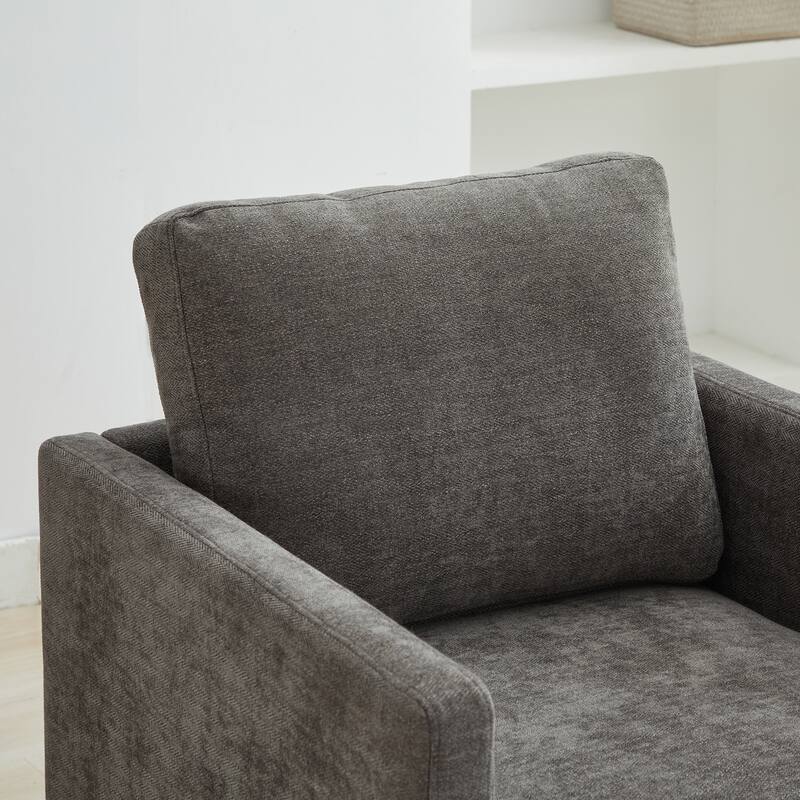 30.7"W Square Upholstered Swivel Accent Chair and Comfy Accent Single Sofa Chair, 360 Degree Club Chair, Lounge Armchair