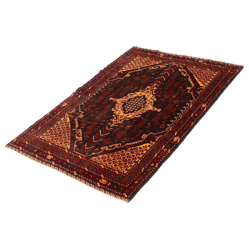 Teimani Black Rug 4'1" x 6'8" - 4'1 x 6'8