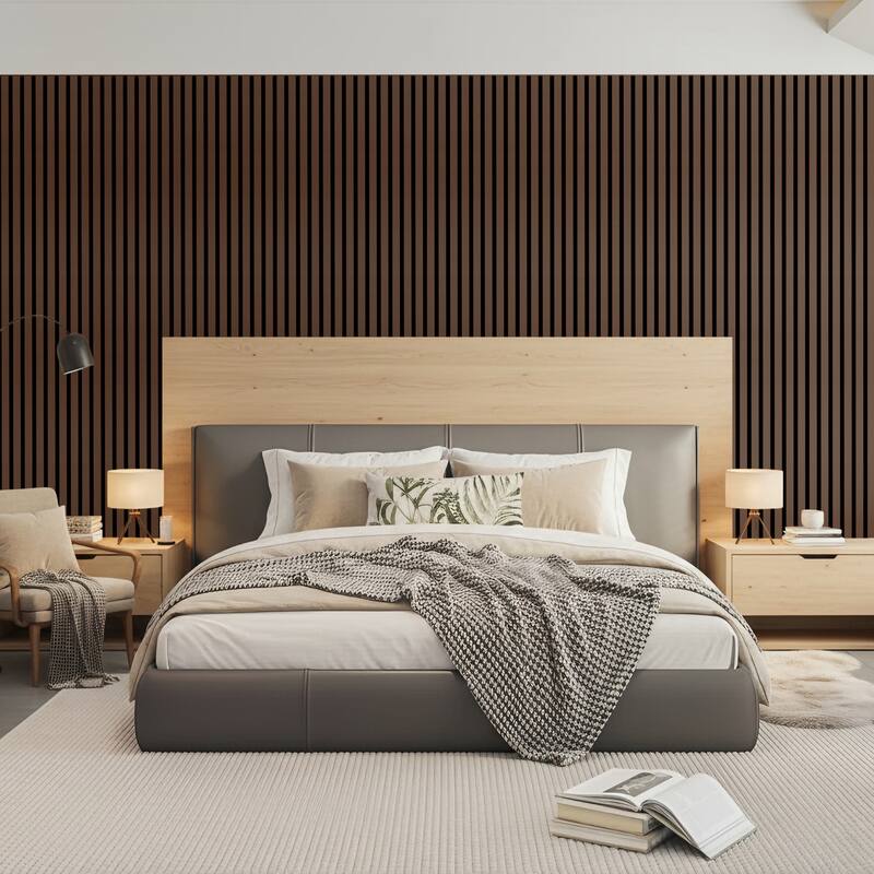 47.3" x 23.6" Wood Slat Acoustic Wall Panels for Ceiling and Wall Decor, 4-Pack (31 sq ft)