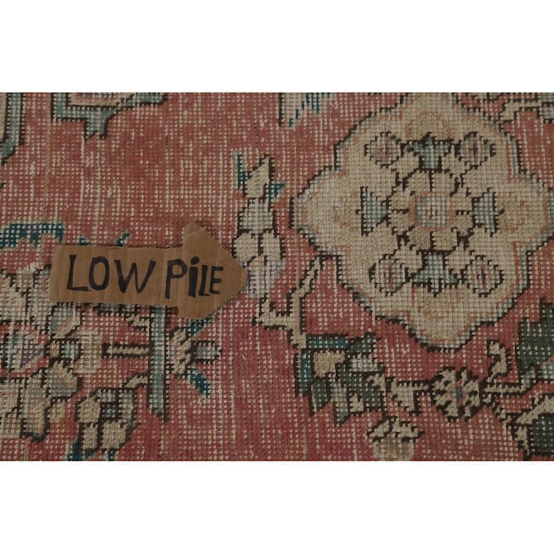Vintage Geometric Tabriz Persian Area Rug Hand-Knotted Wool Carpet - 6'6" x 9'7"