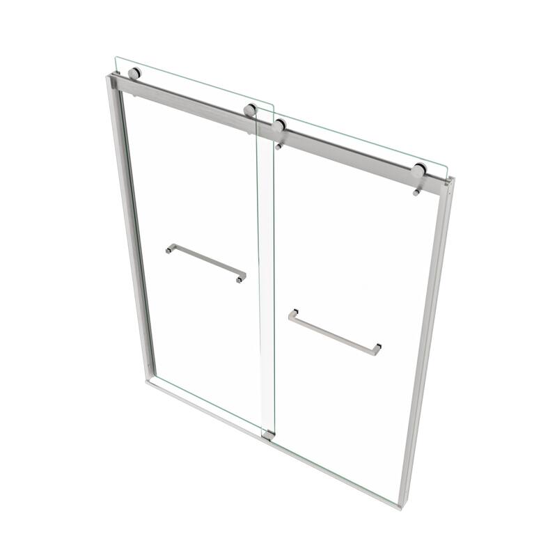 60"W x 74"H Frameless Double Sliding Shower Door with 5/16" Tempered Glass - 60'' x 74''