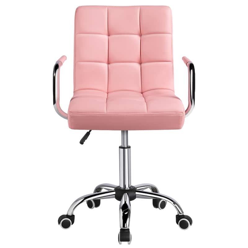 Yaheetech Adjustable Faux Leather Swivel Office Chair with Wheels