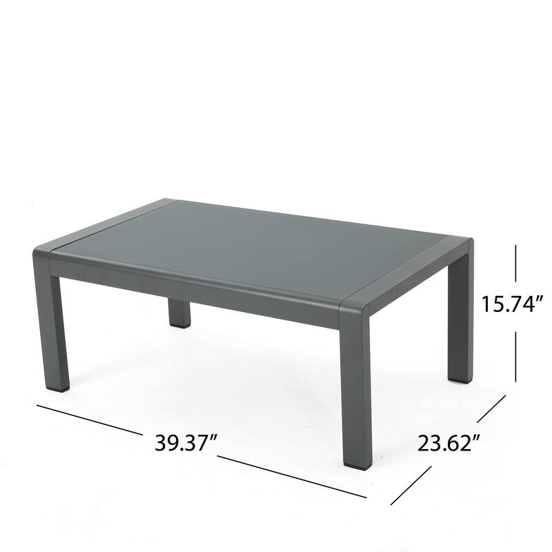 Cape Coral Outdoor Aluminum Rectangle Coffee Table by Christopher Knight Home