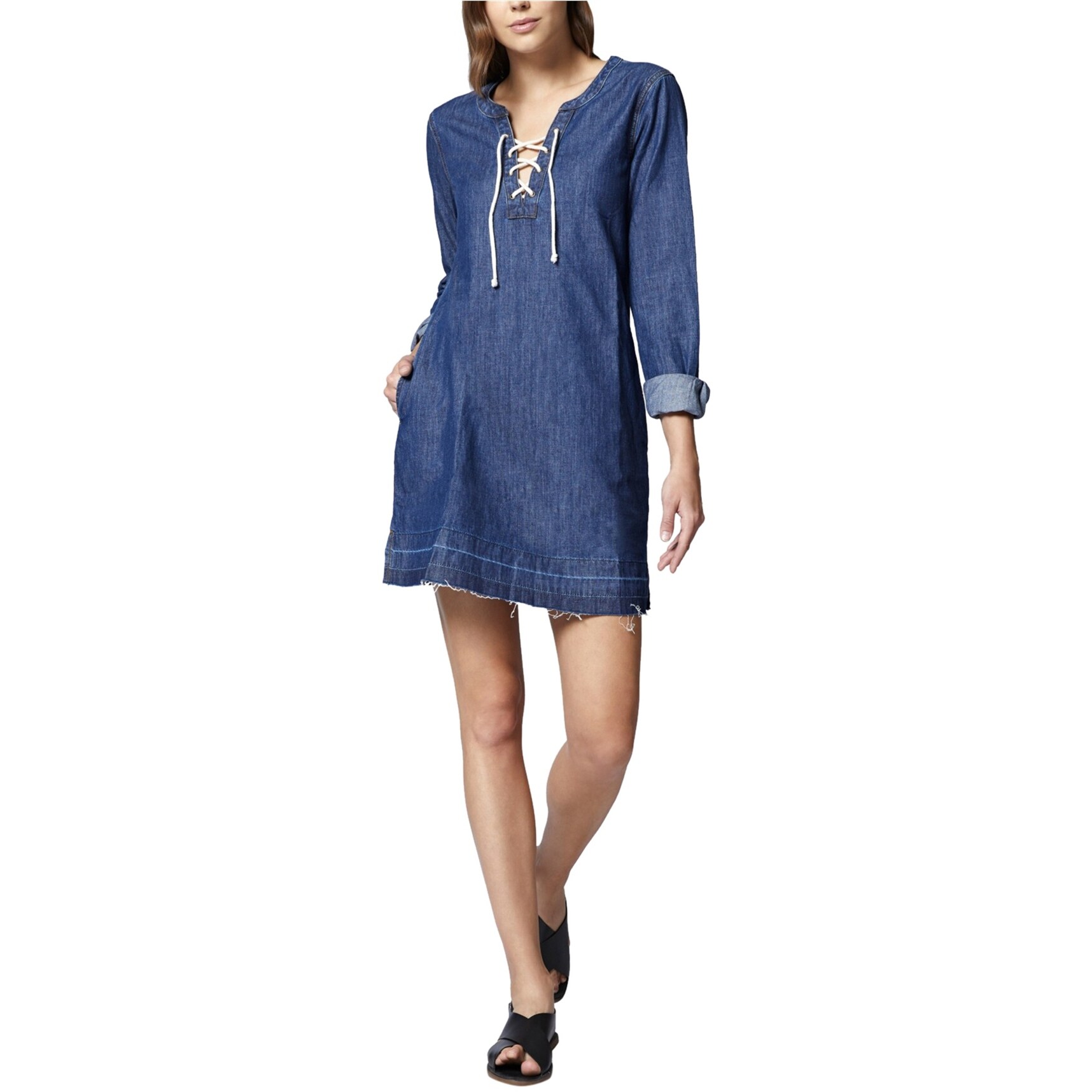 womens denim shift dress