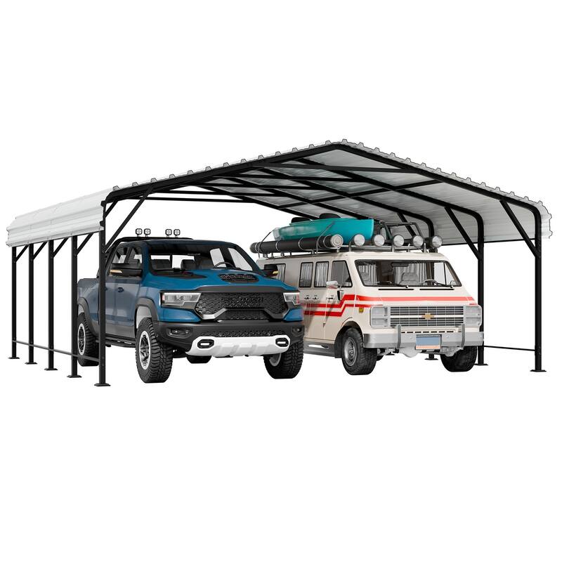 Futzca 12x20 ft Metal Carport, Outdoor Shelter Canopy