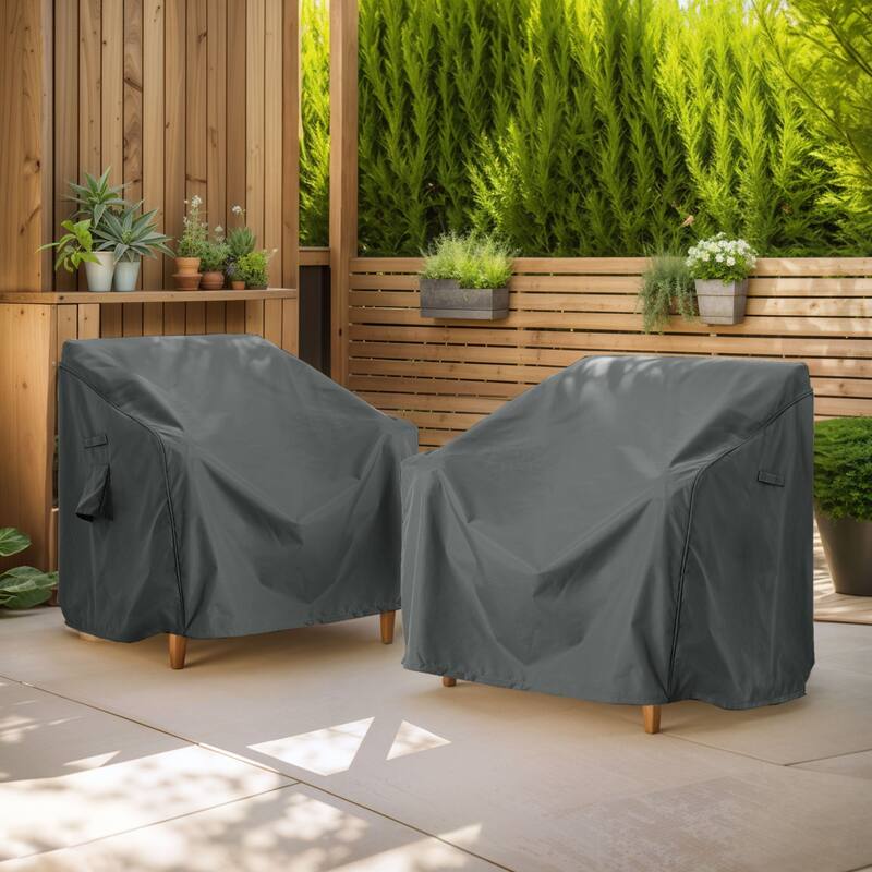Christopher Knight Home - Jackson Outdoor (set of 2) Club Chair Covers Set - Dark Gray