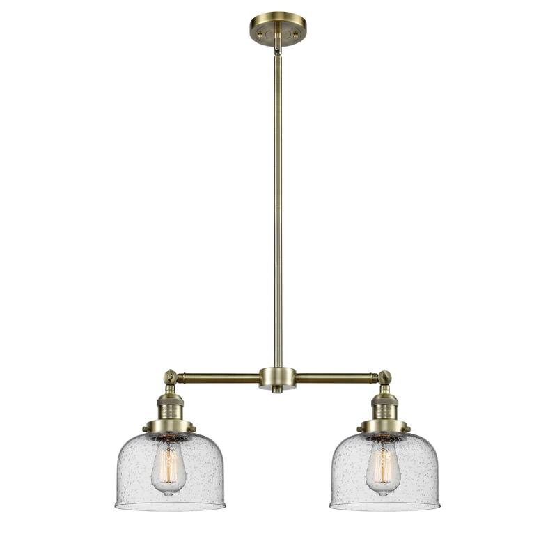 Innovations Lighting Large Bell 2 Light 24" Wide Linear Chandelier