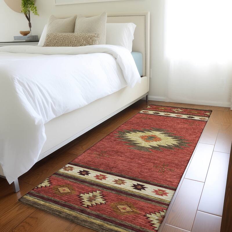 Premium Washable Super Soft Boho Tribal Mayfield Rug - Salmon - 2' 3" x 7' 6" - Runner