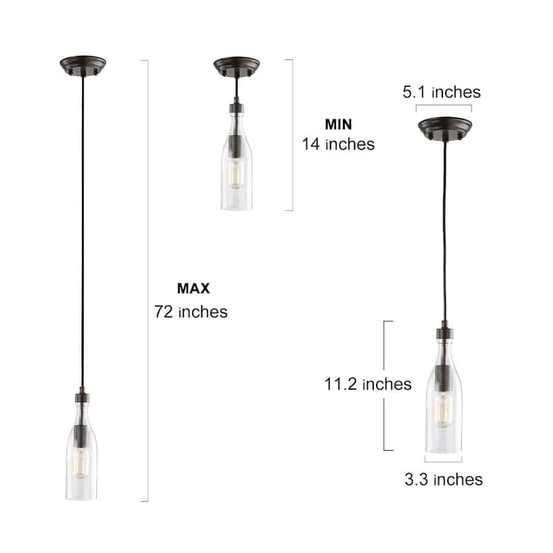The Gray Barn Heavenly Winds 1-light Glass Hanging Pendant Lights - D5" x H11.2"