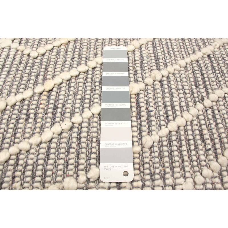 ECARPETGALLERY Braid weave Sienna Grey Wool Rug - 5'0 x 8'5