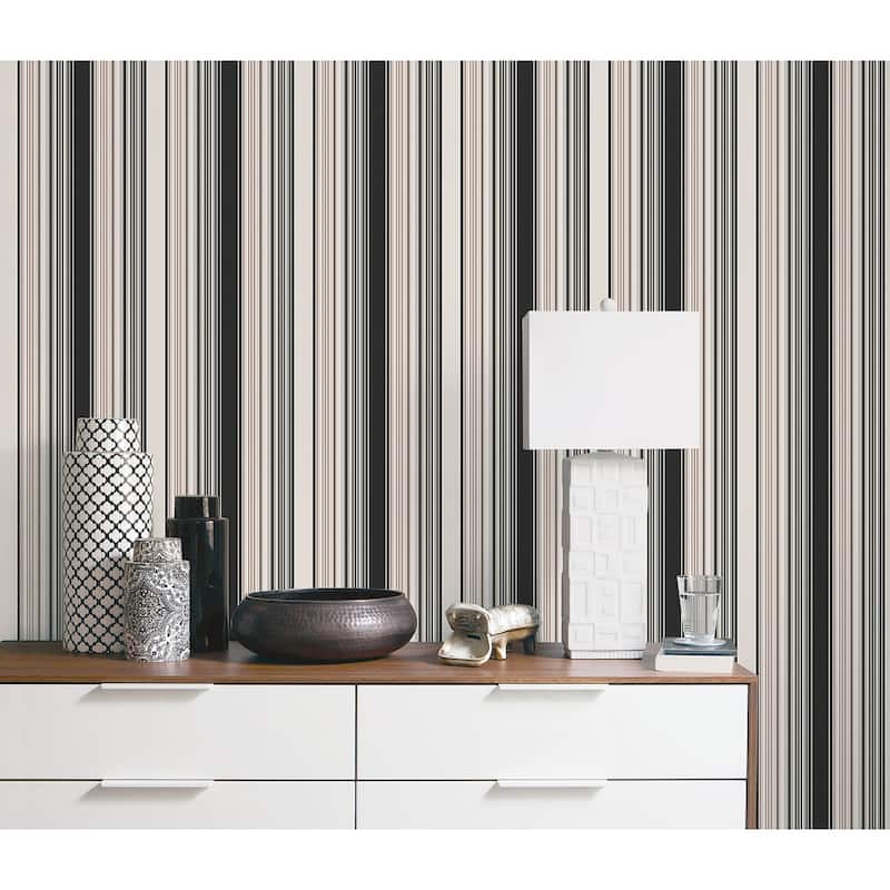 Galerie Wallcoverings Smart Stripes 2 Barcode Stripe Vinyl on Non-Woven Matte Wallpaper Roll