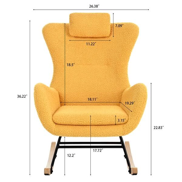 dimension image slide 1 of 13, Glider Chair with Headrest & Storage