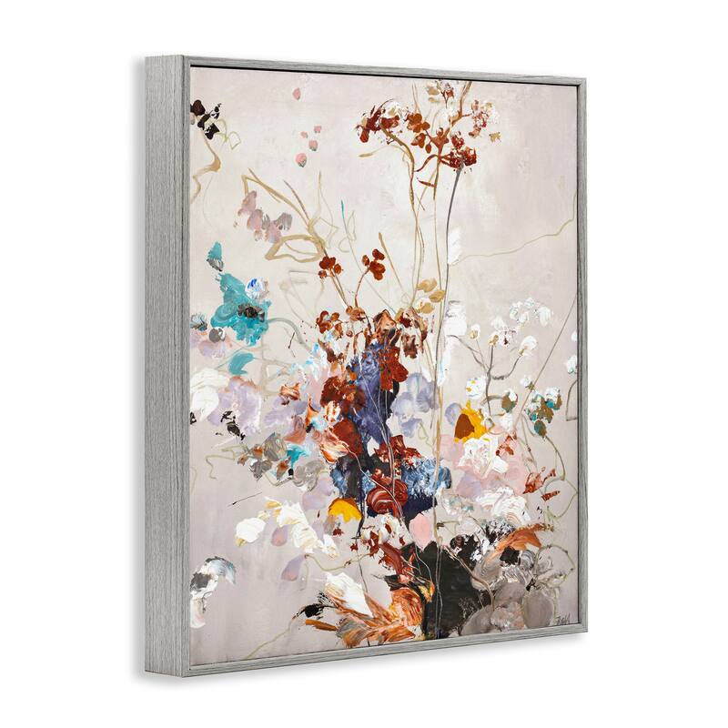 Stupell Earth Tones Floral Abstraction Framed Giclee Art Design By Design Fabrikken