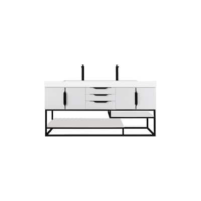 James Martin Vanities 983-V72D-MB-GW Columbia 72" Free Standing Double
