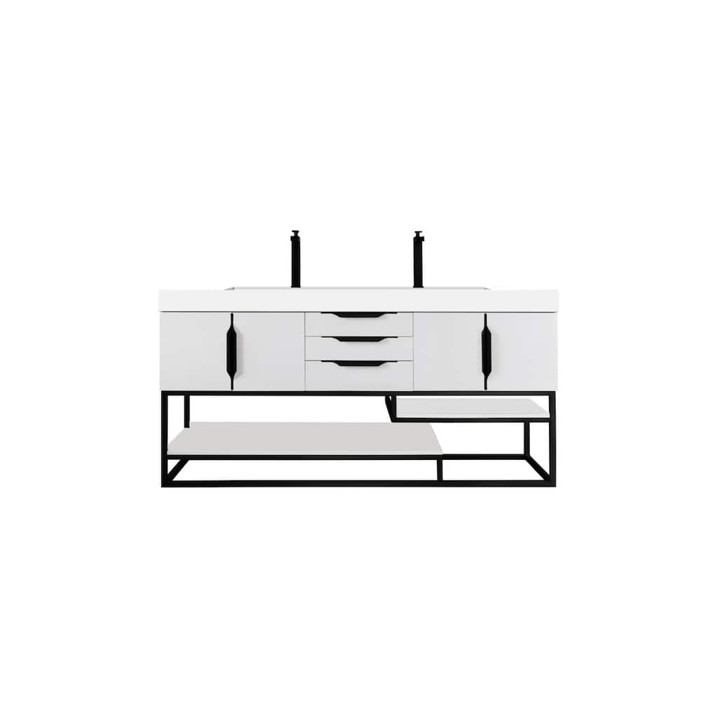 James Martin Vanities 983-V72D-MB-GW Columbia 72" Free Standing Double