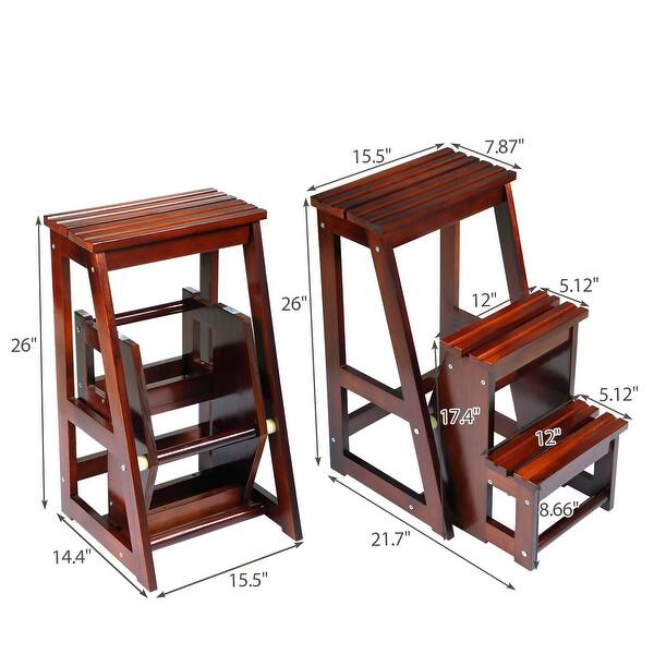 Utility Step Stool 3 Step Molded Wooden Stool For Adults Kids Overstock 32409765