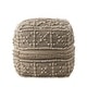 preview thumbnail 8 of 6, Bonita Boho Cube Wool and Cotton Pouf by Christopher Knight Home 16.00"D x 16.00"W x 16.00"H