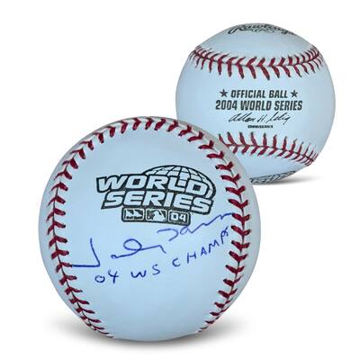 Johnny Damon Autographed 2004 World Series Signed Baseball JSA COA With UV Display Case - 8'6" x 11'6"