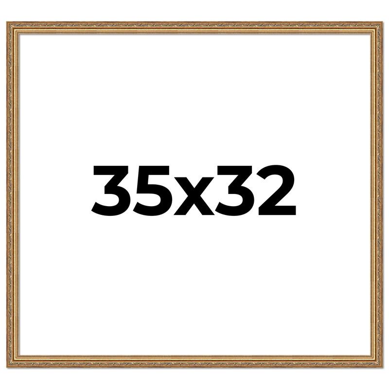 35x32 Frame Red Solid Wood Picture Frame Width 1.75 Inches | Interior Frame Depth 1 13/16 Inches