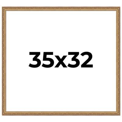 35x32 Frame Red Solid Wood Picture Frame Width 1.75 Inches | Interior Frame Depth 1 13/16 Inches