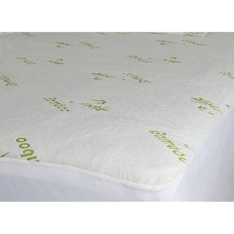 Premium Ultra Soft Bamboo Mattress Protector Water Resistant Breathable Mattress Shield Encasement - White