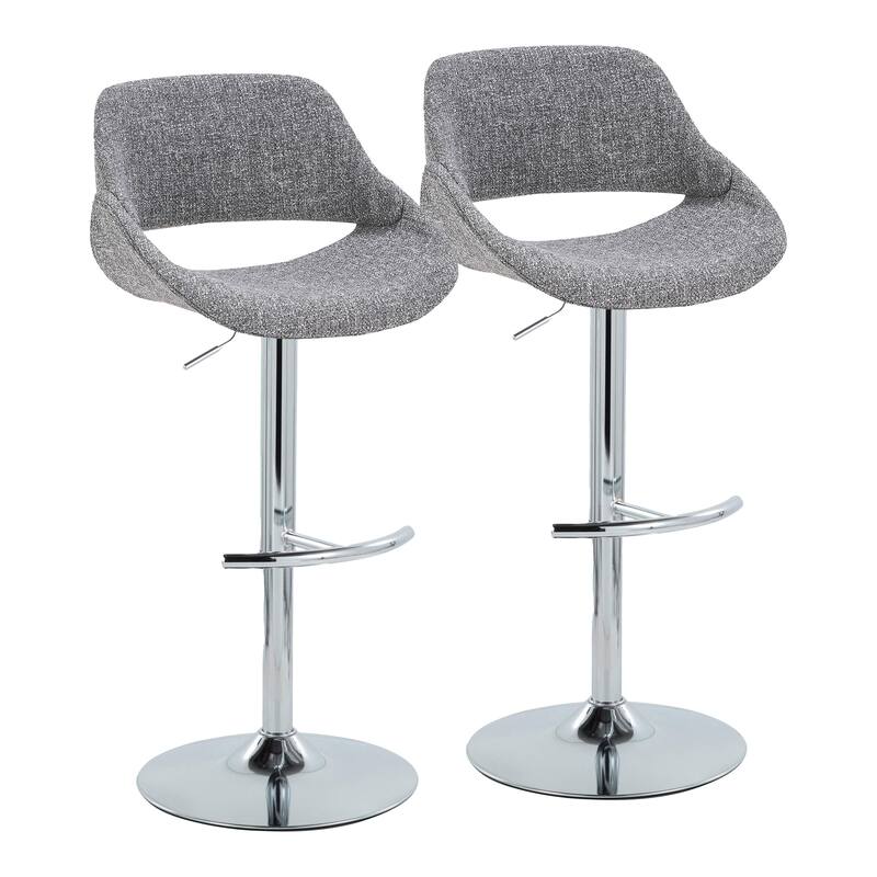 Silver Orchid Svellingen Adjustable Bar Stool with Rounded T Footrest - Set of 2