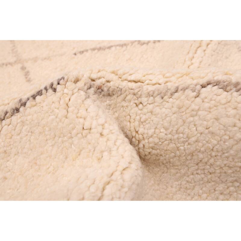 ECARPETGALLERY Hand-knotted Looma Cream Wool Rug - 8'3 x 9'10