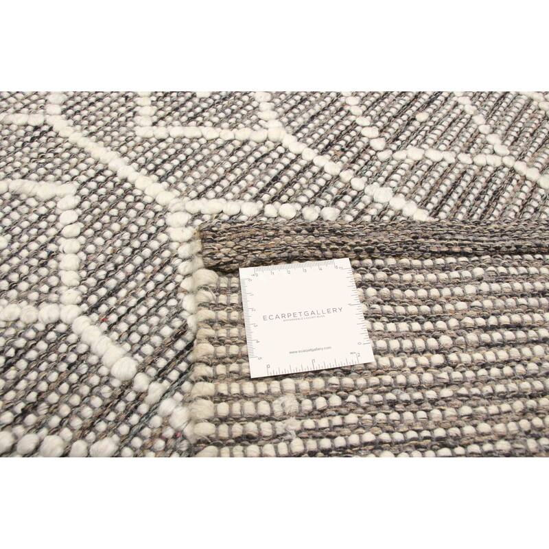 ECARPETGALLERY Braid weave Sienna Brown Wool Rug - 5'1 x 8'1