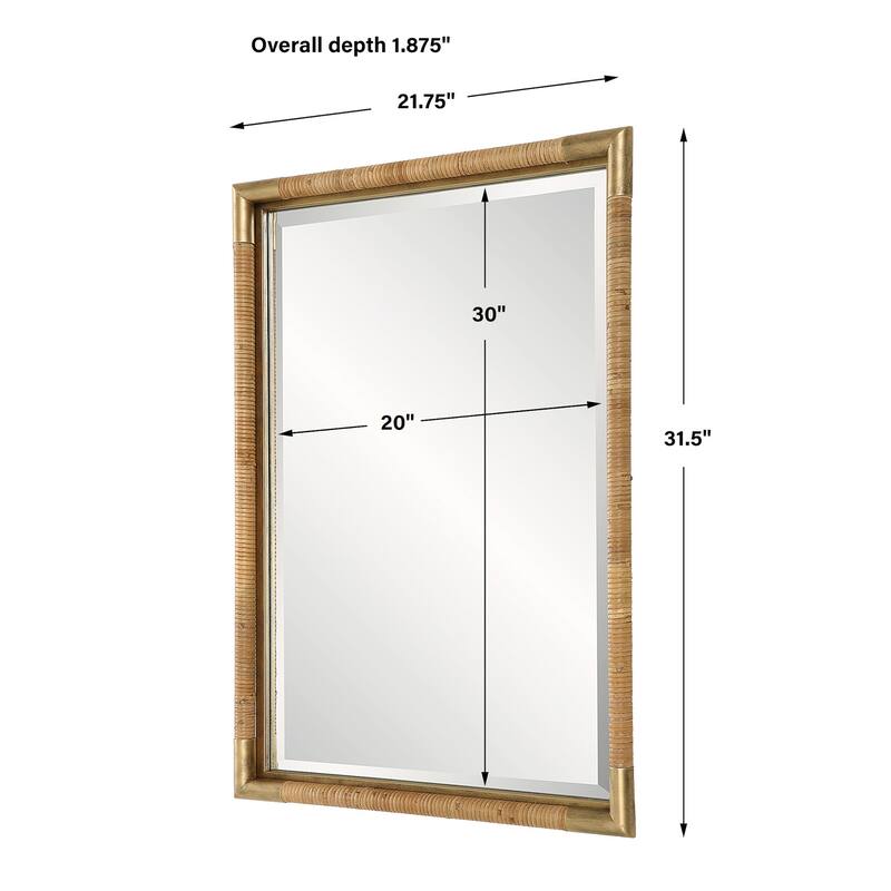 Uttermost 09934 Kampar 21-3/4"W x 31-1/2"H Rectangular Beveled Accent