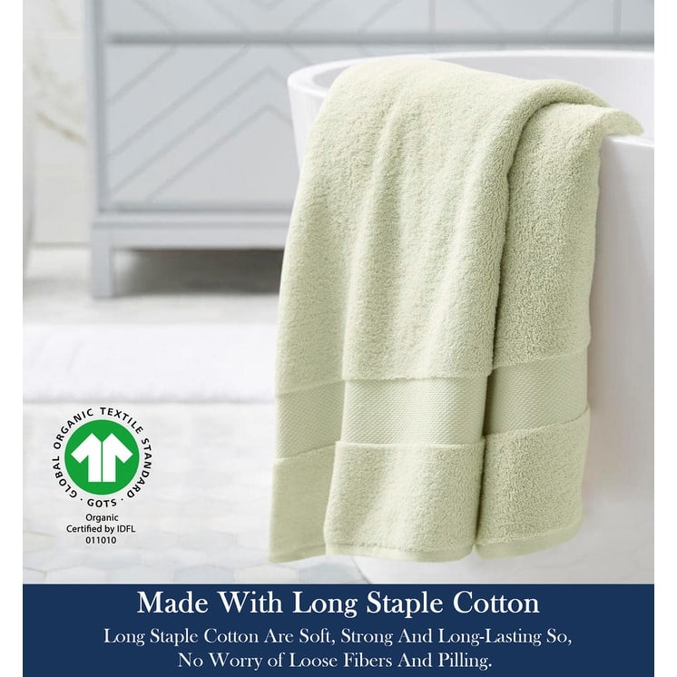 Delara Organic Cotton Luxuriously Plush Bath Sheet | GOTS & OEKO-TEX Certified | 650 GSM Long Staple