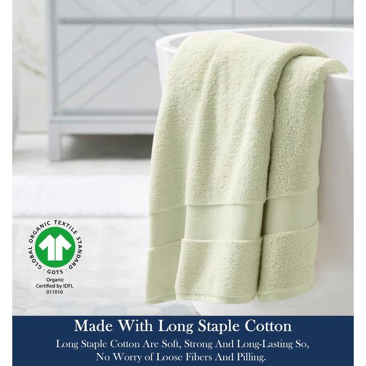 Delara Organic Cotton Luxuriously Plush Bath Towel, GOTS & OEKO-TEX Certified, 650 GSM Long Staple, Quick Dry & Ultra-Absorbent