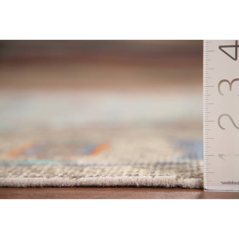 Hand Knotted Oriental 100% Wool Carpet Traditional Medallion Navy Blue & Blues Joshaghan Area Rug - 9' 6'' X 6' 3''