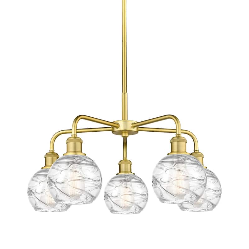 Innovations Lighting 516-5CR-15-24 Athens Deco Swirl Chandelier Athens - Satin Gold / Clear Deco Swirl