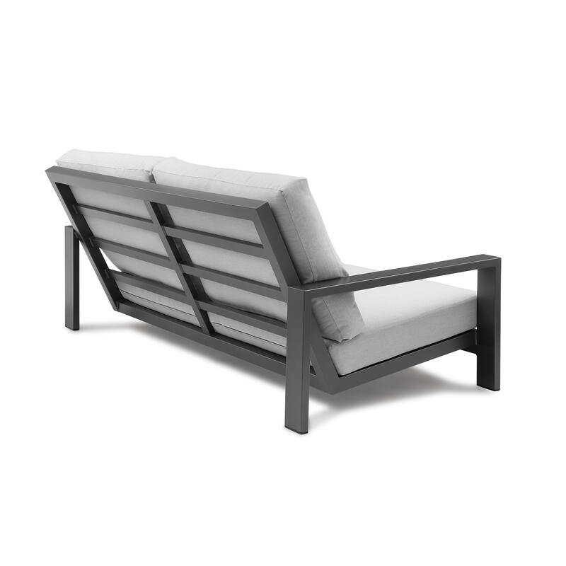 Benton 4-Piece Aluminum Outdoor Conversation Sofa Set with Cushions