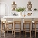 preview thumbnail 57 of 115, Gracie Modern Bar Stool, Boucle Upholstered Chair and Brushed Wooden Legs Set of 4 - Cream Boucle/Warm Pine - Bar Height