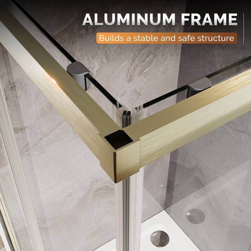 Elegant 36" W x 36" L x 72" H Corner Entry Shower Enclosure Sliding Shower Doors
